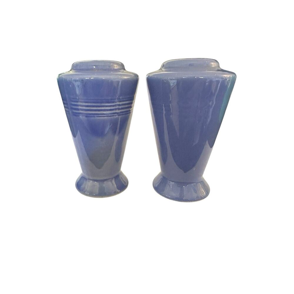 Homer Laughlin Harlequin Mauve Blue 3 1/2" Salt & Pepper Shakers 1930-1959